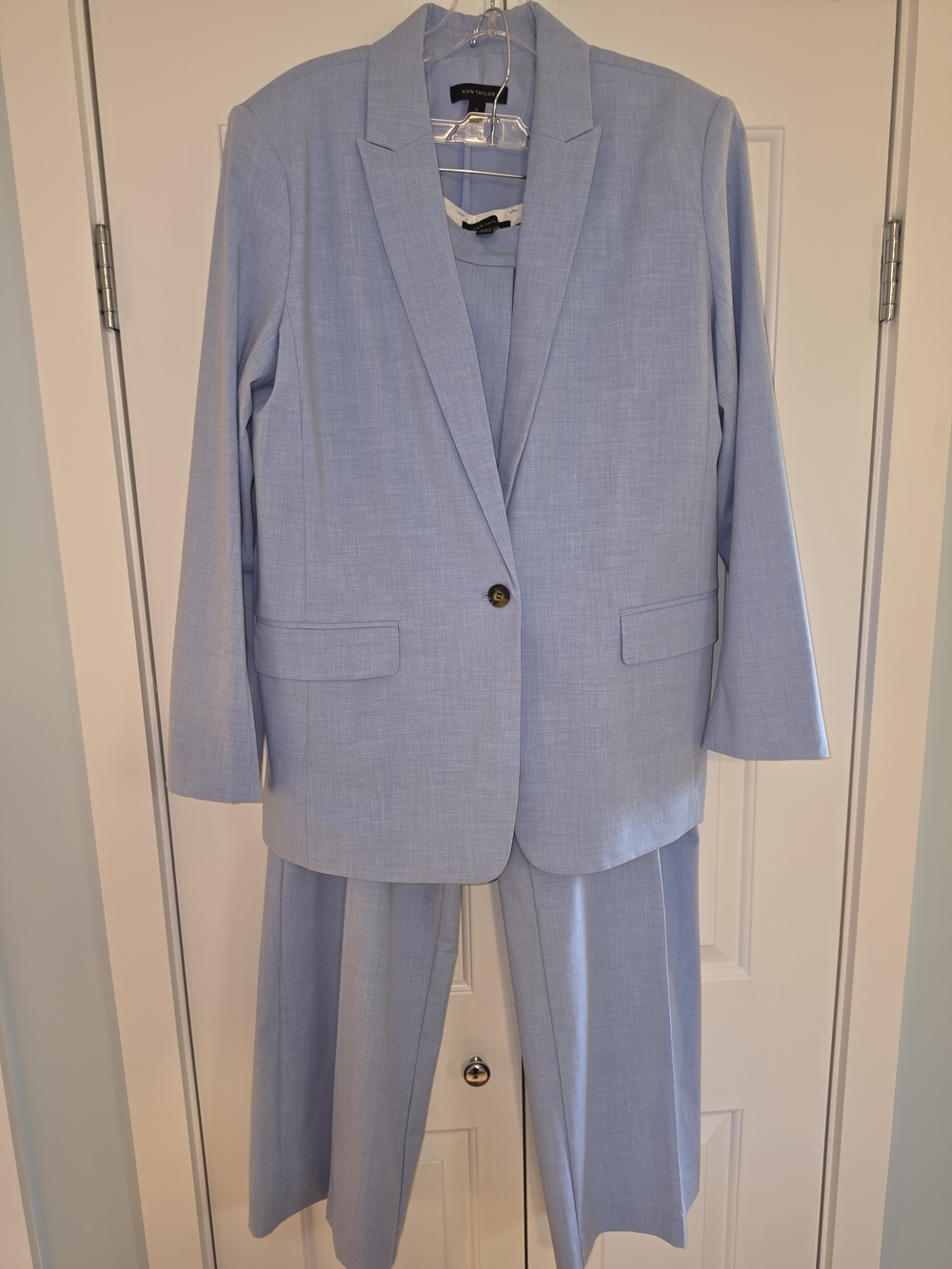 Ann Taylor Light Blue Two-Piece Blazer & Trousers Suit